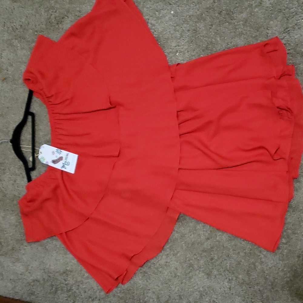 Neww/tags mumu romper red fun red